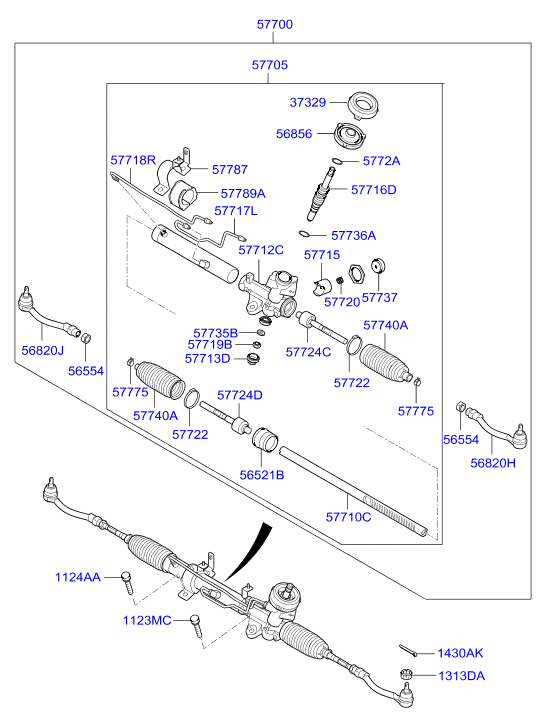 Рулевая рейка для Хендай Солярис 2014-2017