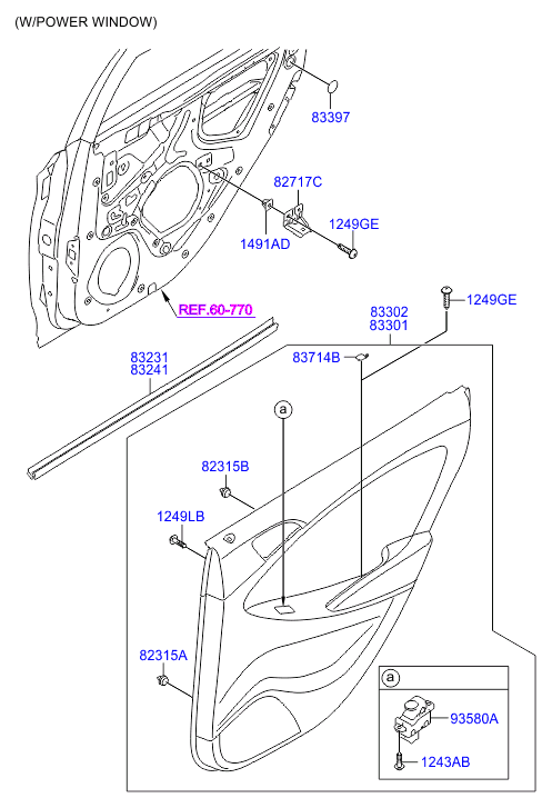 Панель отделки задней левой двери для Хендай Солярис 2014-2017