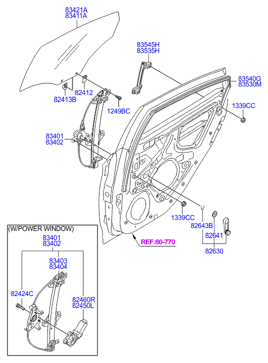 Стеклоподъемник заднего левого стекла для Хендай Солярис 2014-2017