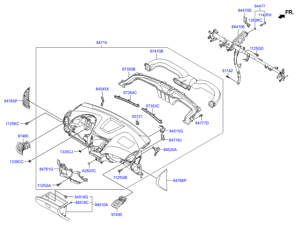 Приборная панель для Хендай Солярис 2014-2017
