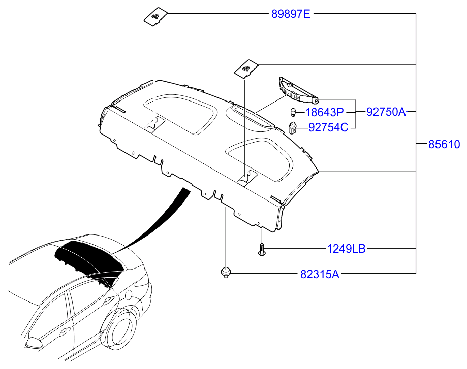 Полка багажника, шторка для Хендай Солярис 2014-2017