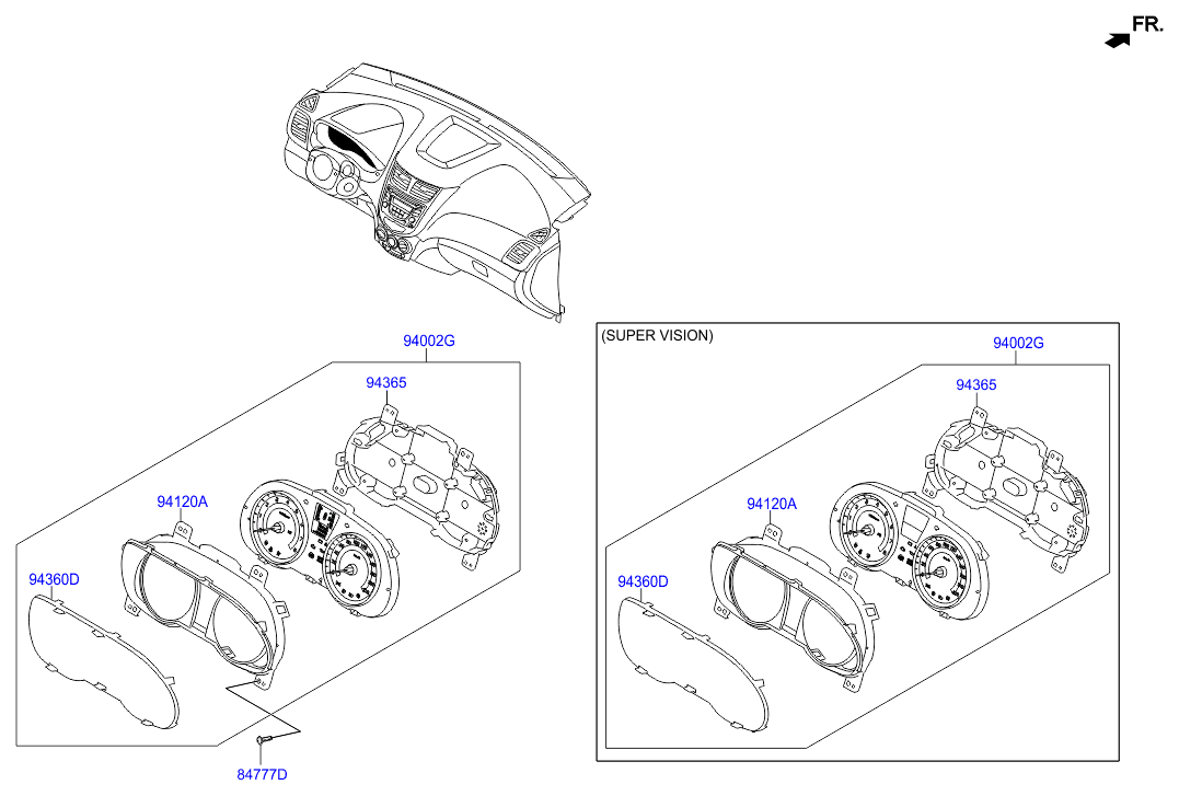 Щиток приборов для Хендай Солярис 2014-2017