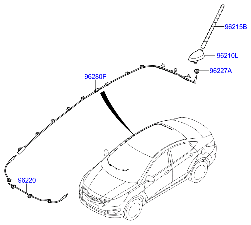 Антенна для Хендай Солярис 2014-2017