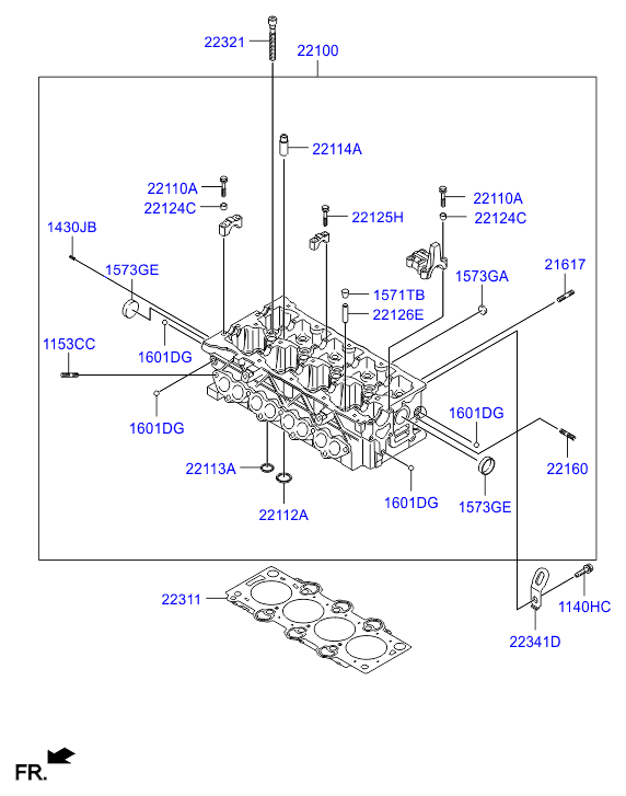 Головка блока цилиндров в сборе для Хендай i40 2015-2018