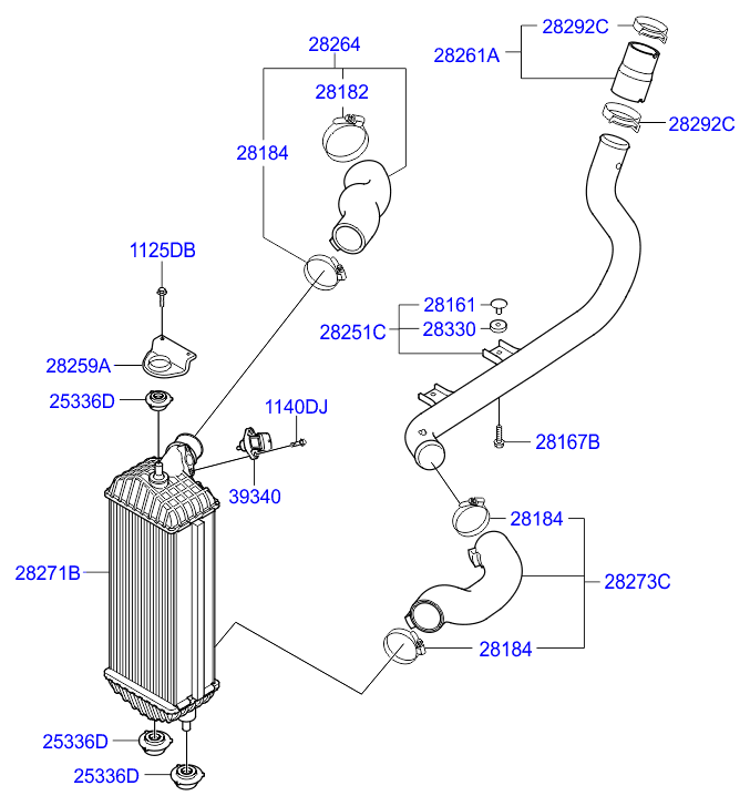 Интеркулер для Хендай i40 2015-2018