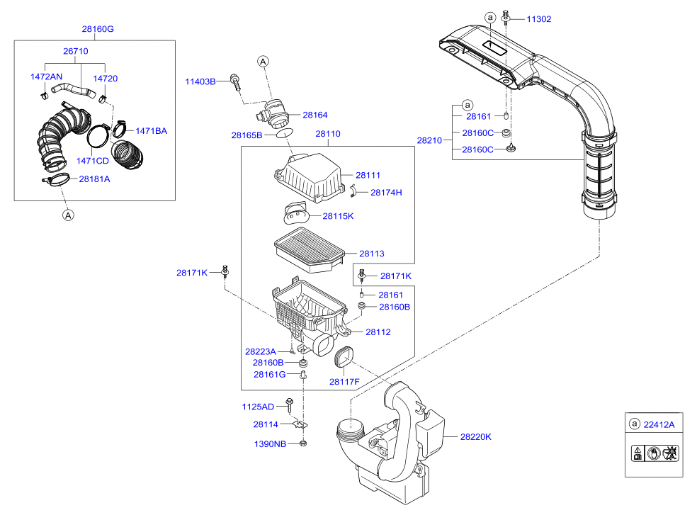 Фильтр воздушный-моторный для Хендай i40 2015-2018