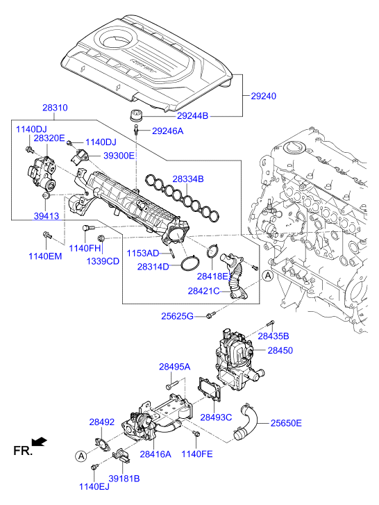 Коллектор впускной для Хендай i40 2015-2018
