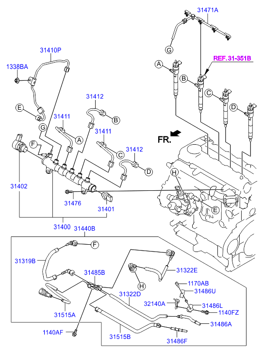 Клапан контроля давления топлива для Хендай i40 2015-2018