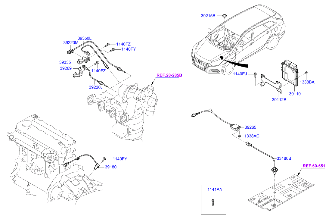 Лямбда зонд для Хендай i40 2015-2018