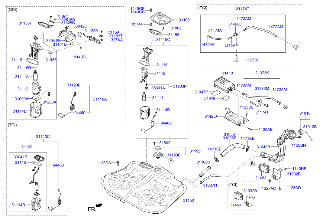 Бак топливный для Хендай i40 2015-2018