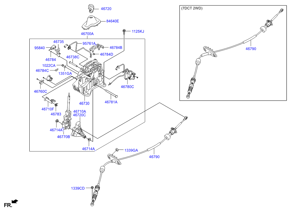 Трос переключения скоростей для Хендай i40 2015-2018 
