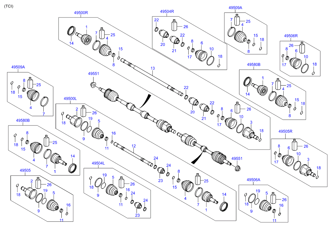 Шрус внутренний передний правый для Хендай i40 2015-2018