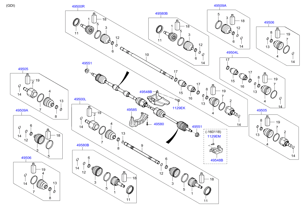 Шрус наружний передний правый для Хендай i40 2015-2018