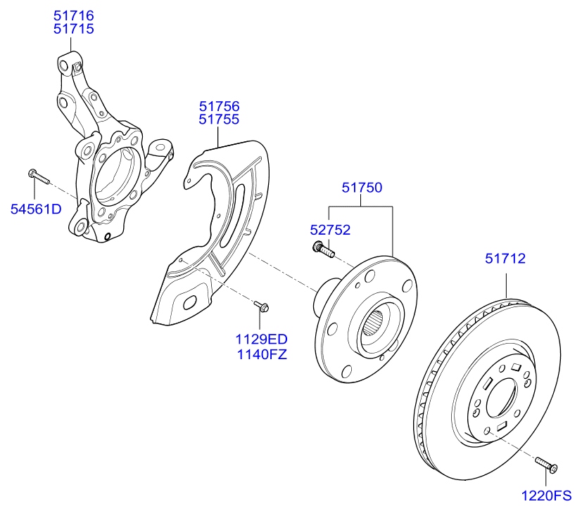 Диск тормозной передний для Хендай i40 2015-2018