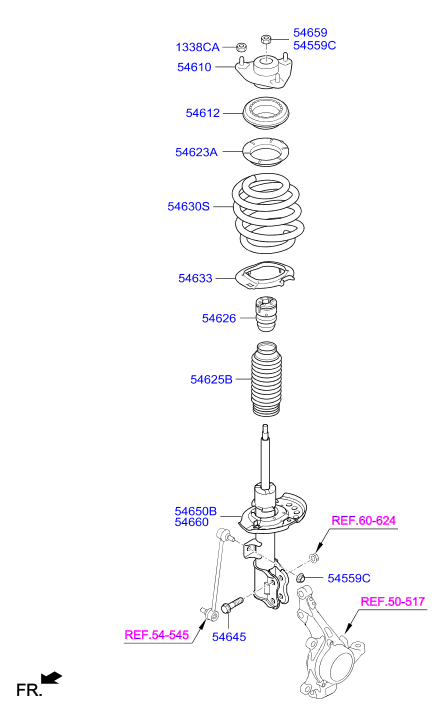 Стойка передняя правая для Хендай i40 2015-2018
