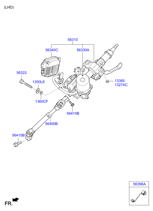 Рулевой вал нижний для Хендай i40 2015-2018