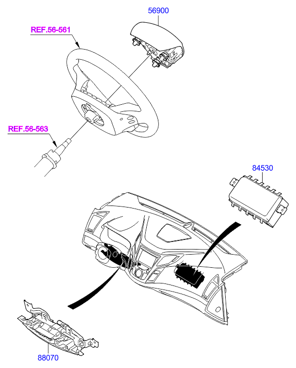 Подушка безопасности водителя для Хендай i40 2015-2018