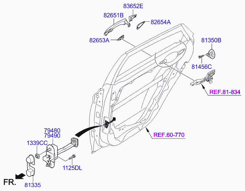 Ручка задней двери для Хендай i40 2011-2015