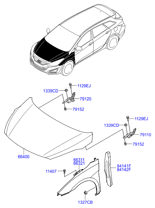 Петля капота правая для Хендай i40 2015-2018