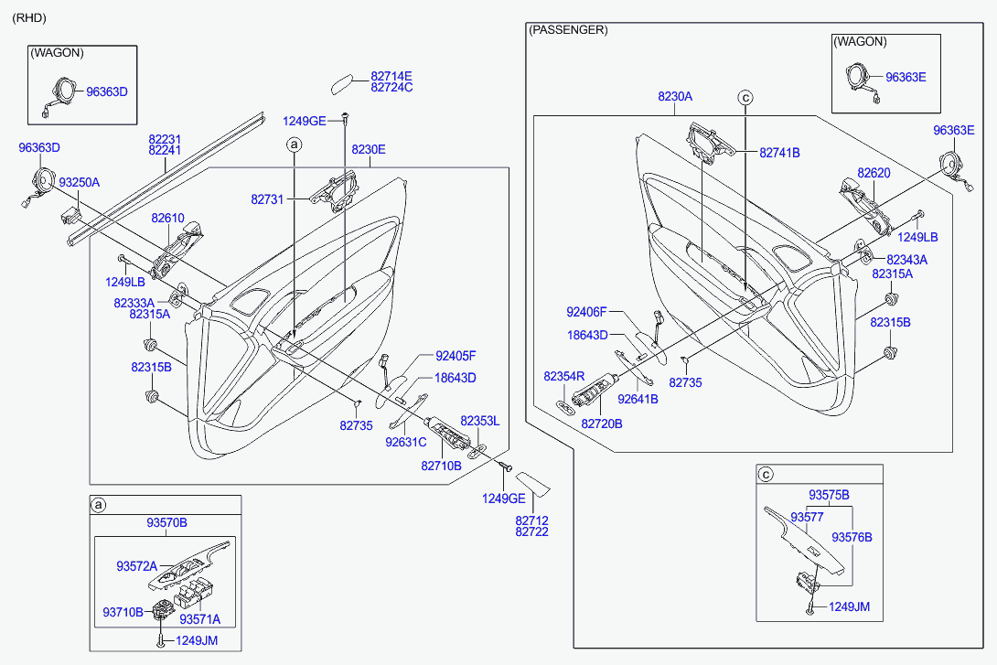 Панель кнопок стеклоподъёмников для Хендай i40 2011-2015