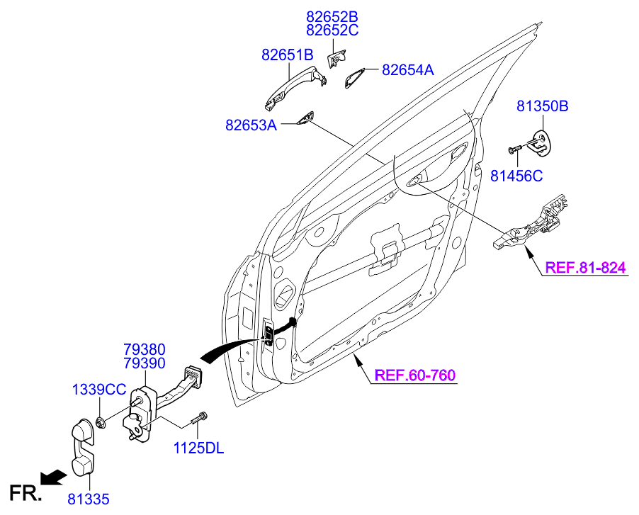 Ручка передней правой двери для Хендай i40 2015-2018