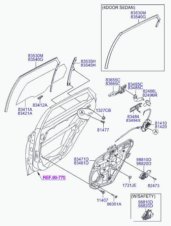 Мотор стеклоподъемника заднего правого для Хендай i40 2011-2015