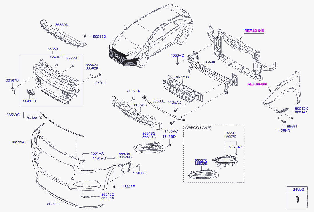 Усилитель переднего бампера для Хендай i40 2011-2015