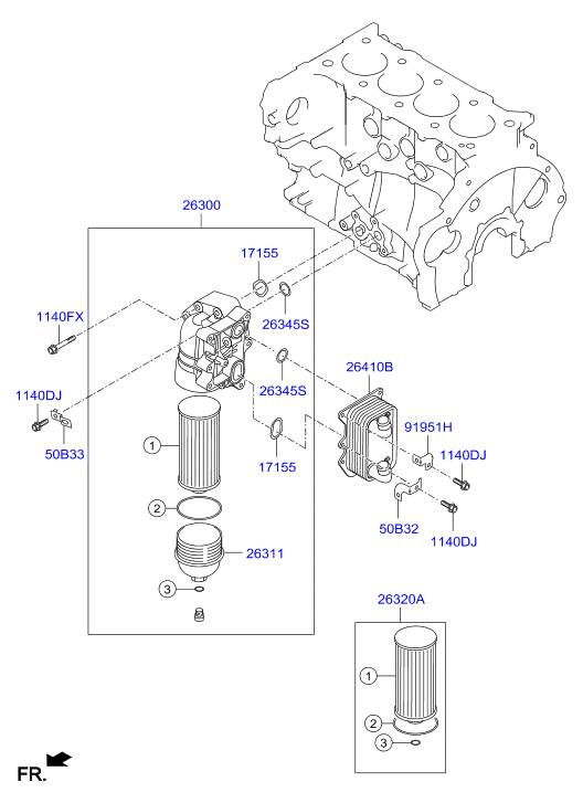 Корпус масляного фильтра для Хендай ix35 2010-2013