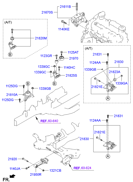 Подушка двигателя правая для Хендай ix35 2010-2013