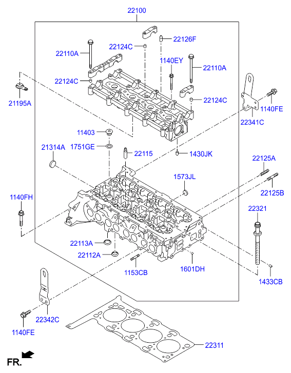 Головка блока цилиндров в сборе для Хендай ix35 2010-2013