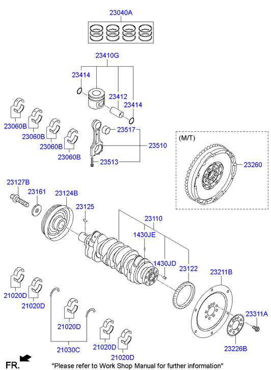 Вкладыши коренные для Хендай ix35 2010-2013