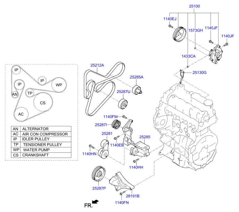Помпа водяная для Хендай ix35 2010-2013