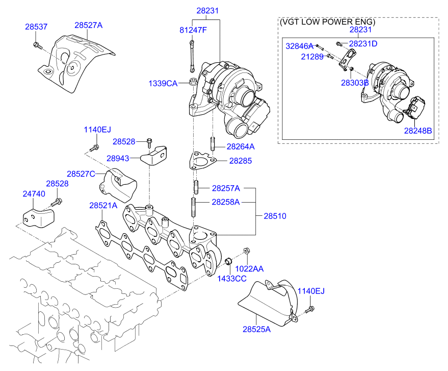 Коллектор выпускной для Хендай ix35 2010-2013