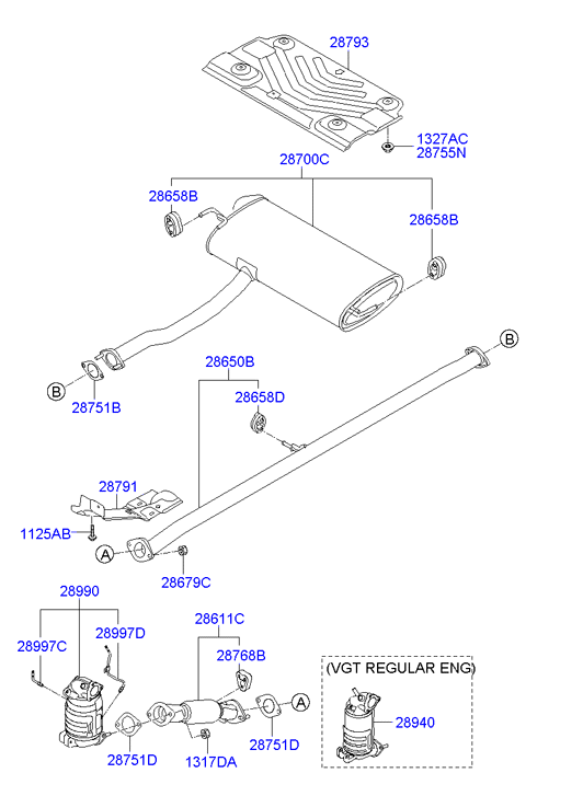 Приёмная труба для Хендай ix35 2010-2013