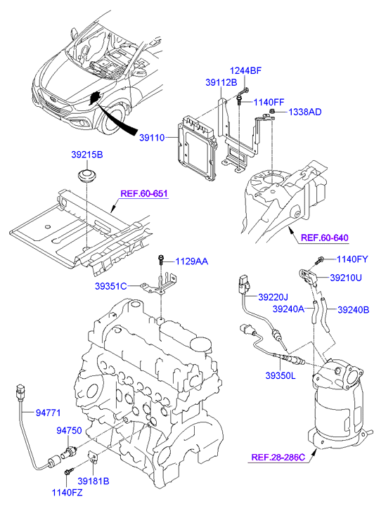 Блок управления двигателем для Хендай ix35 2010-2013