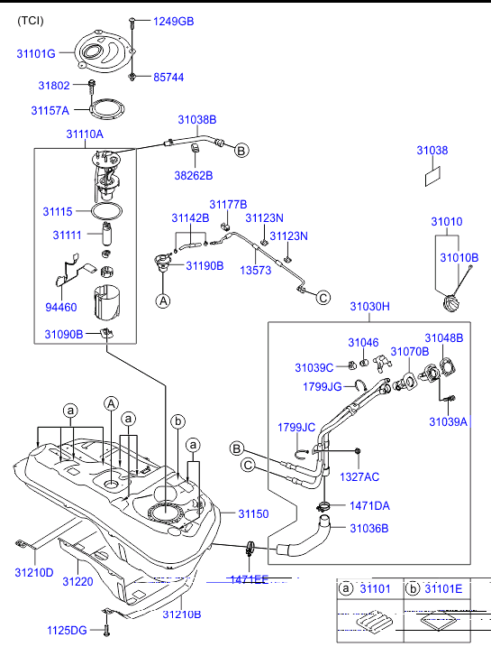 Топливный насос в сборе для Хендай ix35 2010-2013