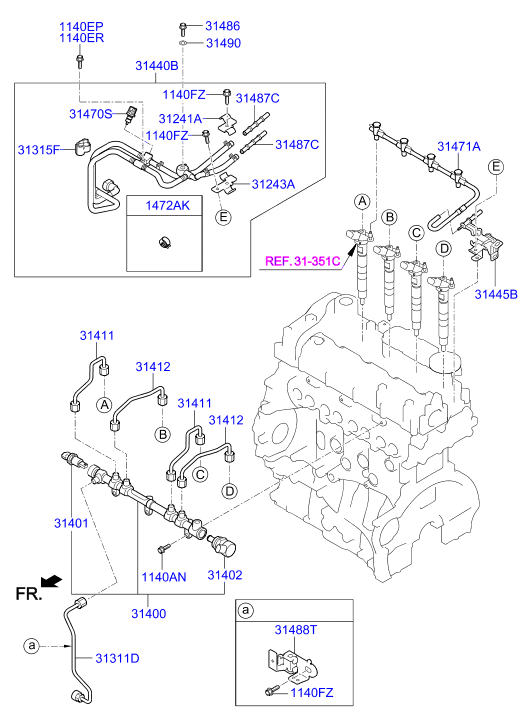 Топливная рампа для Хендай ix35 2010-2013