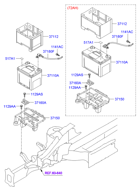 Аккумулятор для Хендай ix35 2010-2013