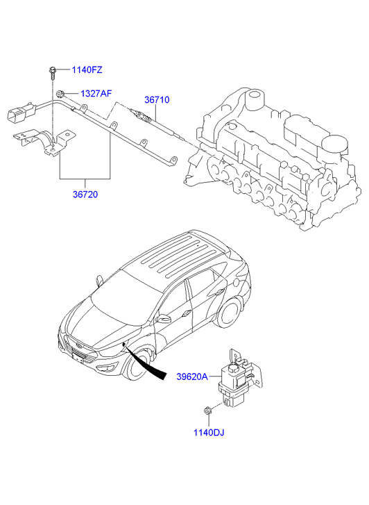Свеча накала для Хендай ix35 2010-2013