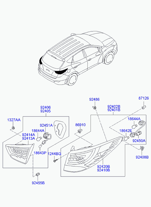 Фонарь задний правый на багажнике для Хендай i40 2011-2015