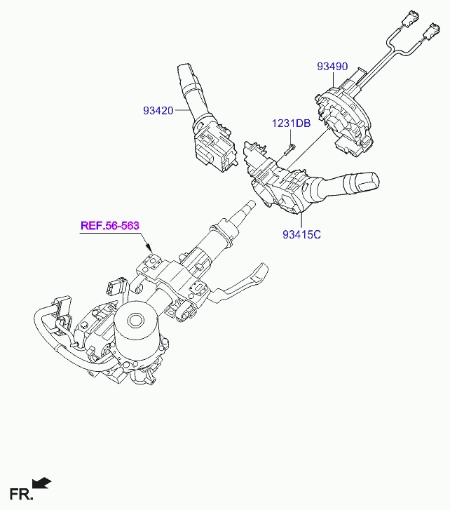 Подрулевой переключатель стеклоочистителя для Хендай i40 2011-2015