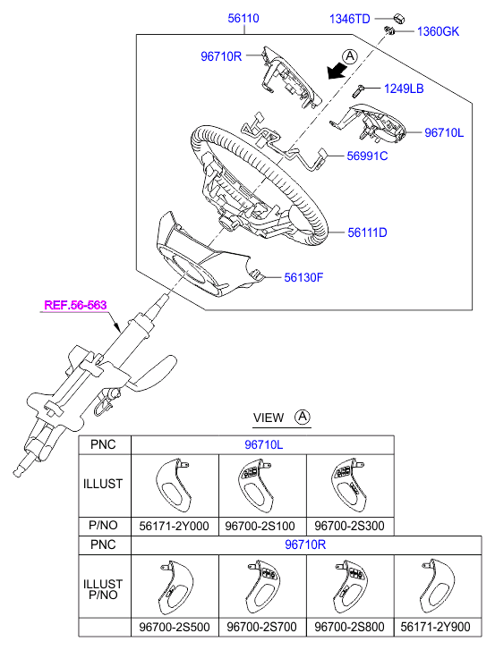 Рулевая колонка в сборе для Хендай ix35 2010-2013