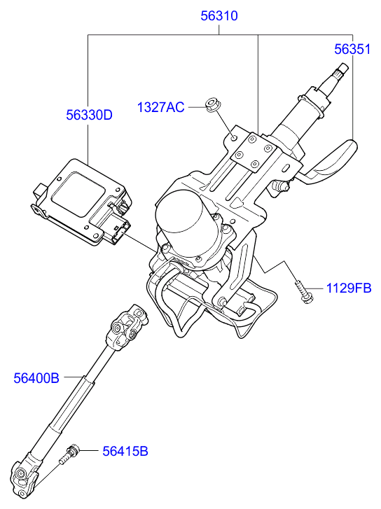Рулевой вал нижний для Хендай ix35 2010-2013