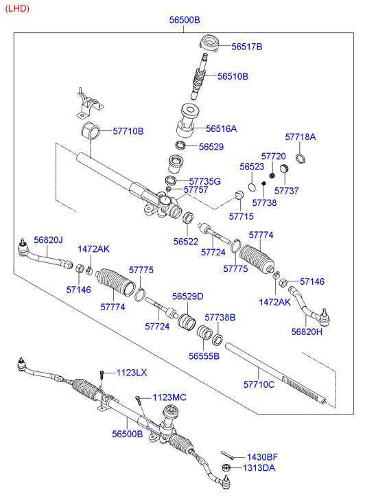 Рулевая рейка для Хендай ix35 2010-2013