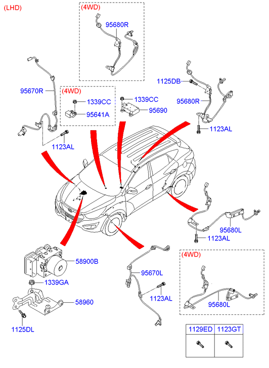 Датчик АБС передний правый для Хендай ix35 2010-2013