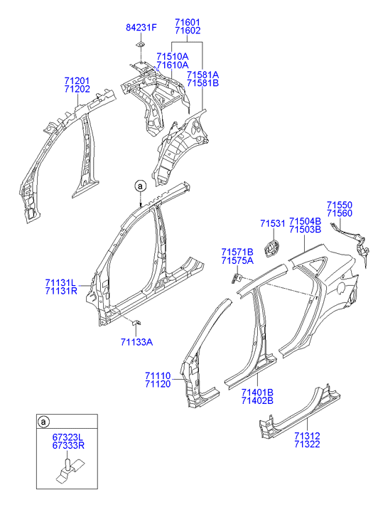 Центральная стойка кузова правая для Хендай ix35 2010-2013