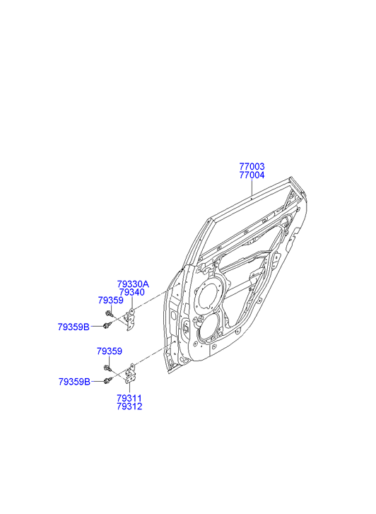 Дверь задняя правая для Хендай ix35 2010-2013