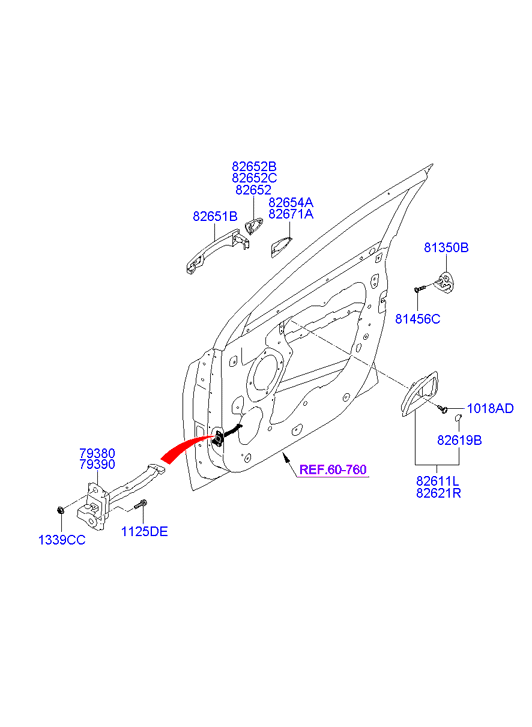 Ручка передней левой двери для Хендай ix35 2010-2013