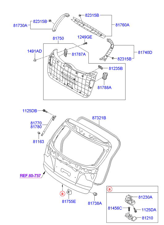 Амортизатор крышки багажника левый для Хендай ix35 2010-2014