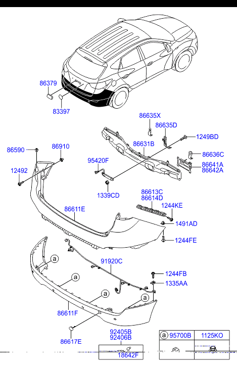 Усилитель заднего бампера для Хендай ix35 2010-2013